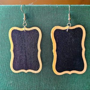 Wooden chalkboard earrings
