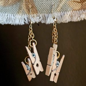 Clothespin earrings