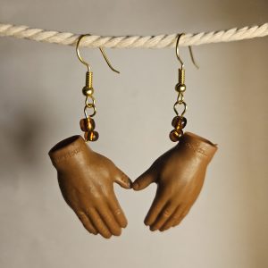 Doll hand earrings