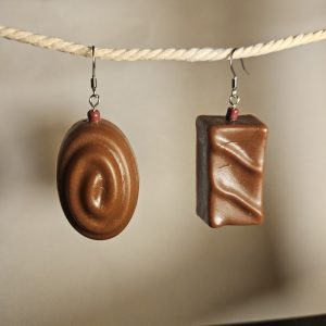 Plastic chocolate earrings