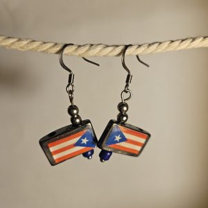 Flag charm earrings