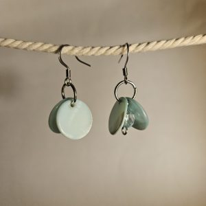 Green bead earrings