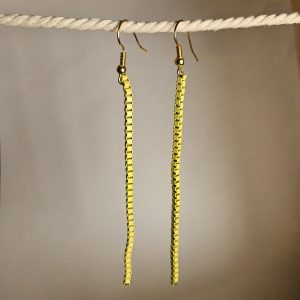 Yellow chain earrings