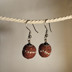Red seed bead earrings